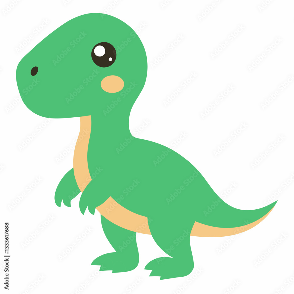 Naklejka premium baby t-rex on white background 