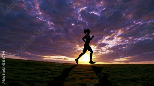 Wallpaper Mural The Runner Against Sunset Torontodigital.ca