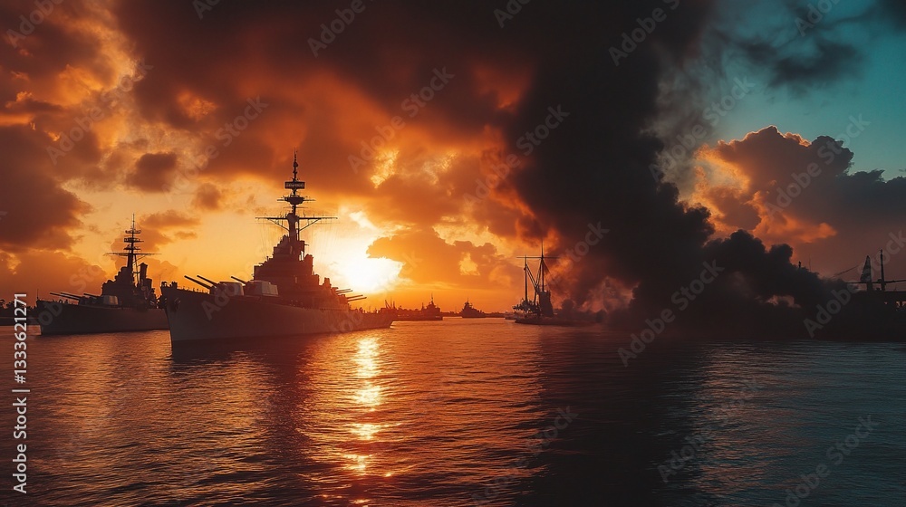 Serenity of Pearl Harbor at Sunset on Remembrance Day Serenity of Pearl Harbor at Sunset on Remembrance Day