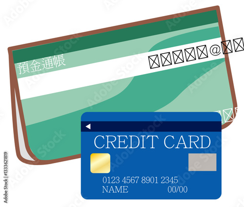 通帳とクレジットカード
