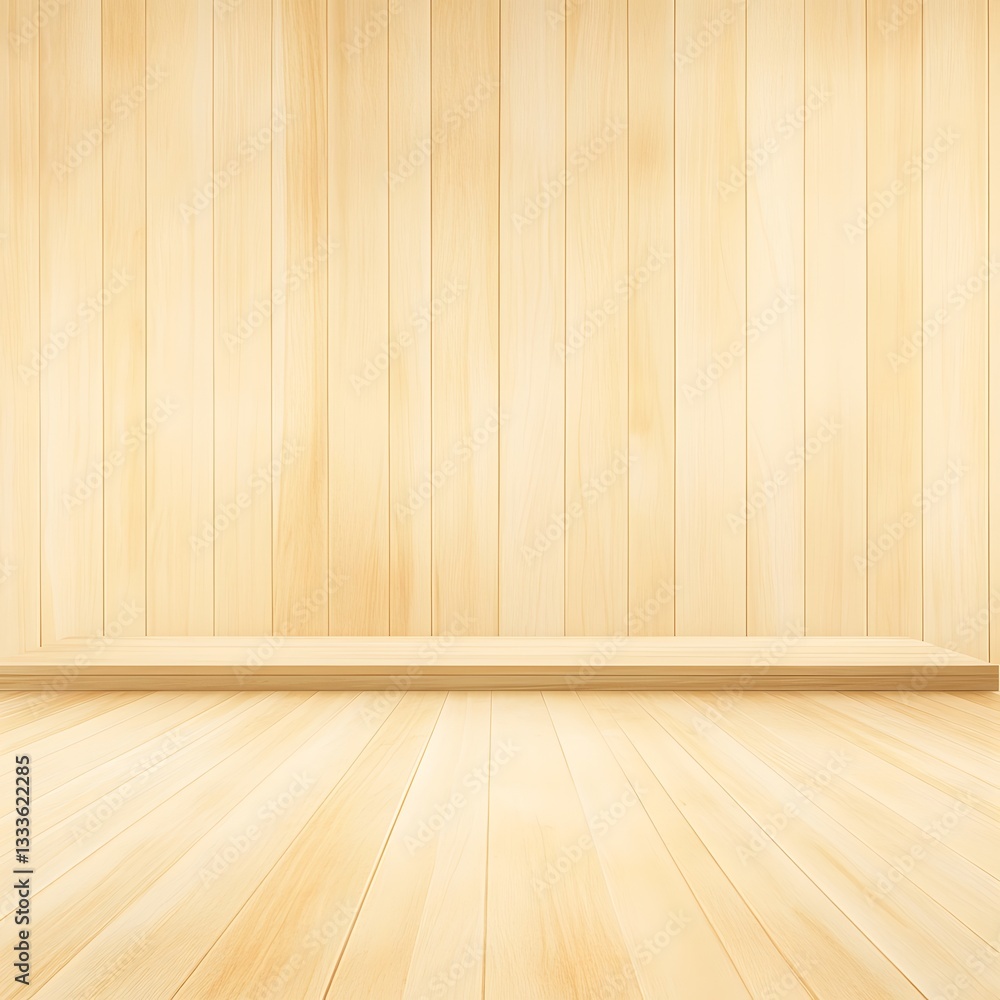 Light Wood Floor and Wall Background with Shelf Light Wood Floor and Wall Background with Shelf