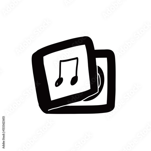 アーティストの音楽アルバムの手書きベクターイラストアイコン