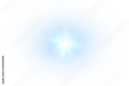 Flares with highlights of blue color, bright beautiful sun, set of suns, vector png.	
