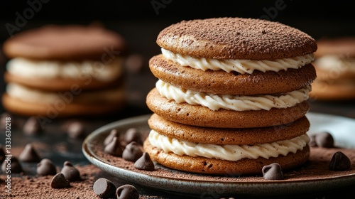 Wallpaper Mural Stacked Chocolate Cookies with Cream Filling Torontodigital.ca