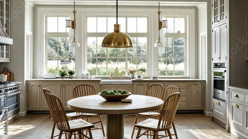 Sunlit Farmhouse Kitchen Design: Elegant and Warm Interior