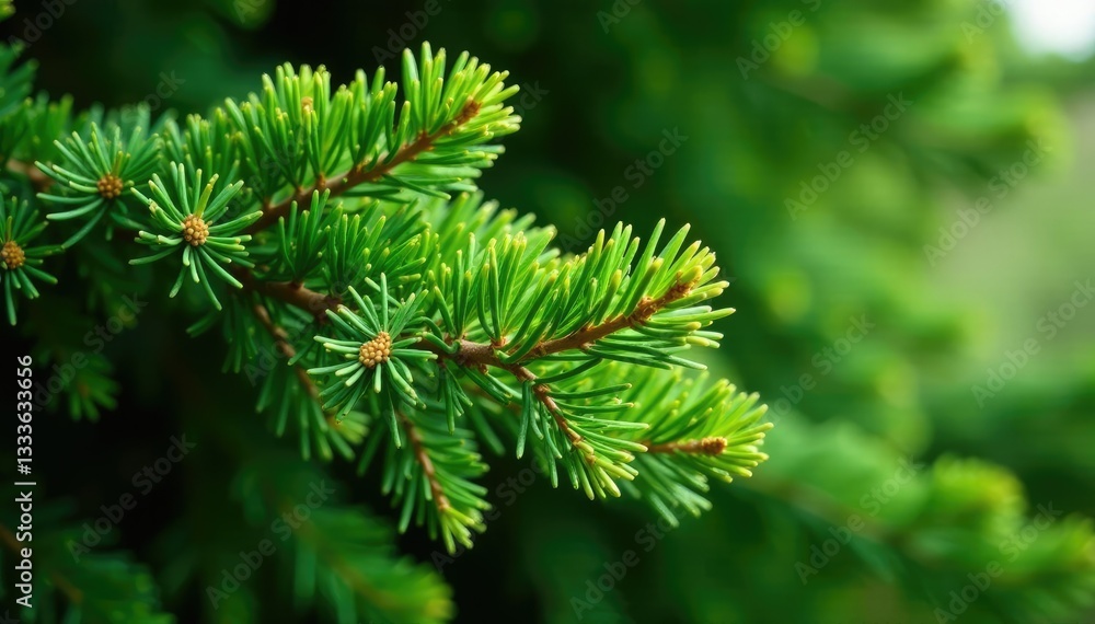 Lush green needles on a cypress tree branches, foliage trees, nature Lush green needles on a cypress tree branches, foliage trees, nature