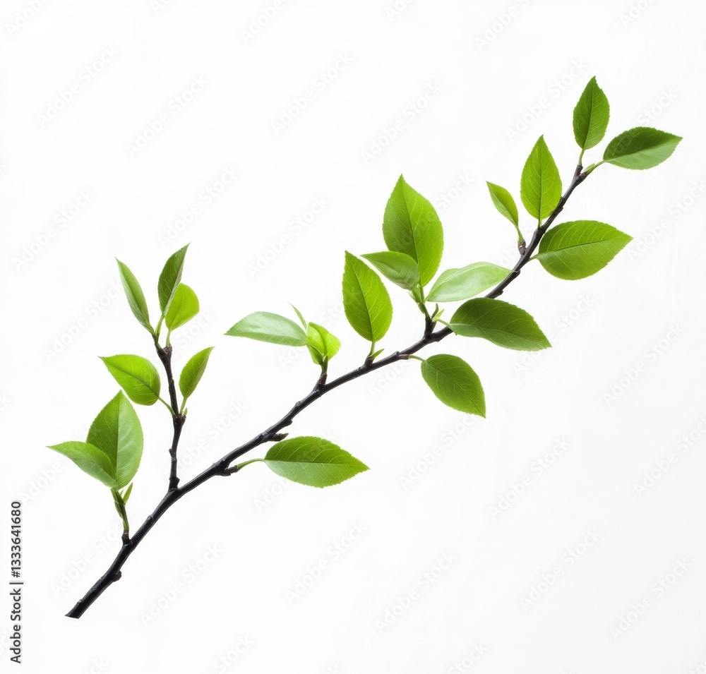 Spring branch with fresh leaves Spring branch with fresh leaves