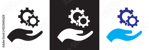 Customer relationship management CRM icon.  Vector illustration. isolated on white and black background. EPS 10 