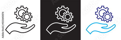 Customer relationship management CRM icon.  Vector illustration. isolated on white and black background. EPS 10 