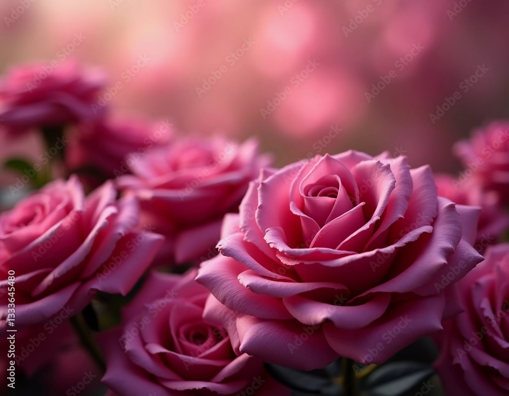 Delicate purple roses create a dreamy atmosphere as they bloom against a soothing bokeh backdrop, perfect for expressing love and appreciation in style Generative AI Delicate purple roses create a dreamy atmosphere as they bloom against a soothing bokeh backdrop, perfect for expressing love and appreciation in style Generative AI