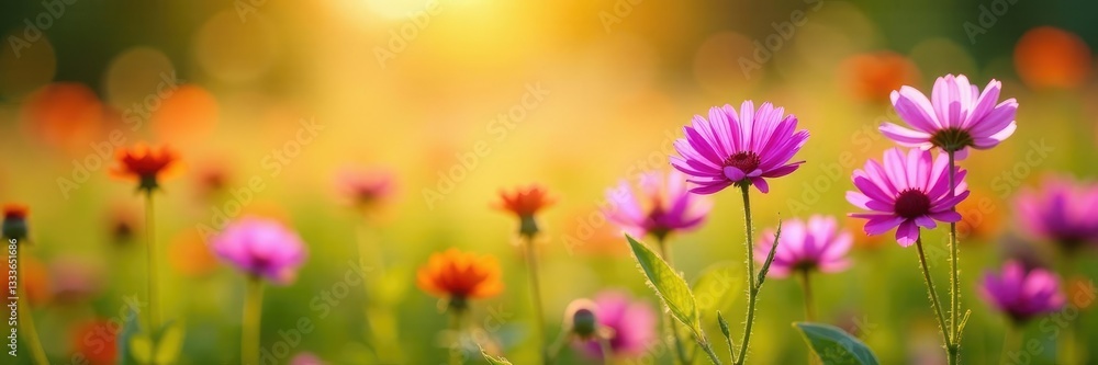 Field of Phacelia flowers basking in the warm sunlight, wildflower, sunny, light Field of Phacelia flowers basking in the warm sunlight, wildflower, sunny, light