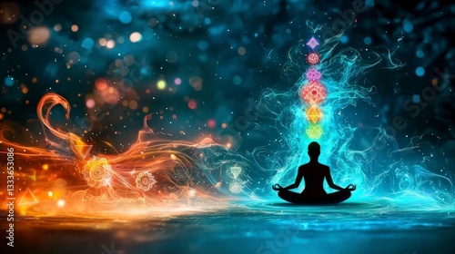 Serene Meditation  Chakra Energy  Astral Body  Lotus Pose  Spiritual Awakening