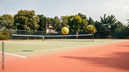 Wallpaper Mural Tennis Ball in Flight over Clay Court Summer Sports Torontodigital.ca