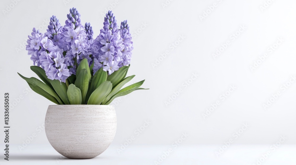 Hyacinth Flowers in Pot Still Life Indoor Floral Decoration Hyacinth Flowers in Pot Still Life Indoor Floral Decoration