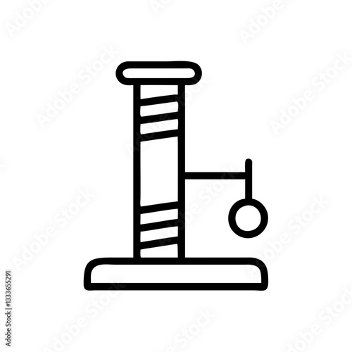 Cat scratching post in a simple design representing pet furniture