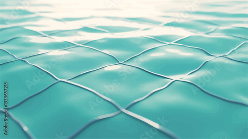 Close-up view of a textured surface resembling water, possibly a swimming pool. The surface is predominantly light teal or turquoise, with subtle ripples and a grid-like pattern faintly visible