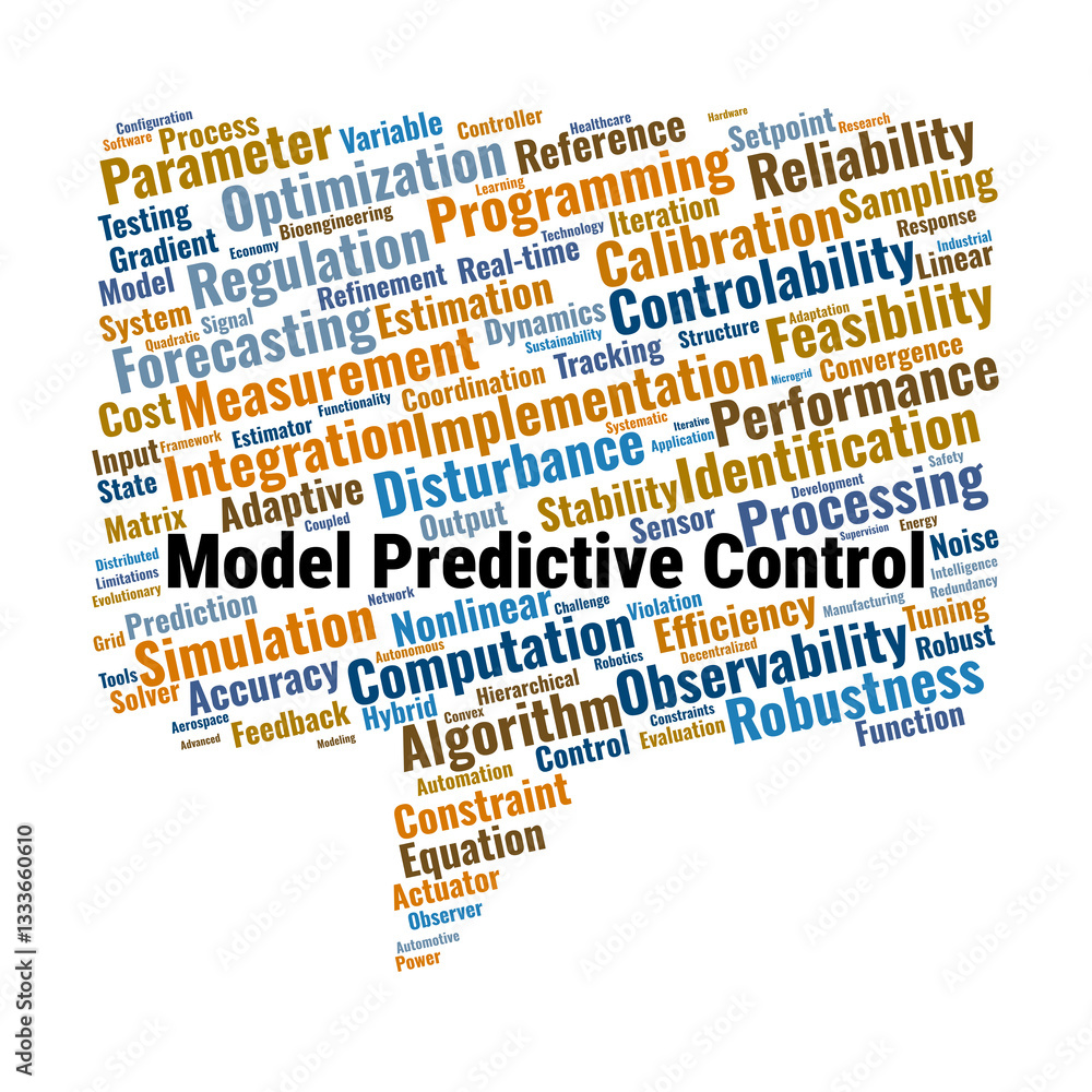 Model Predictive Control Word Cloud. Key concepts in predictive control, optimization, and system stability. Model Predictive Control Word Cloud. Key concepts in predictive control, optimization, and system stability.