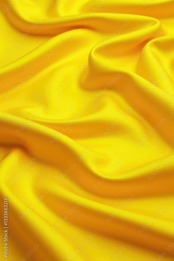 Yellow silk fabric with visible creases and subtle shine, creases, fabric Yellow silk fabric with visible creases and subtle shine, creases, fabric