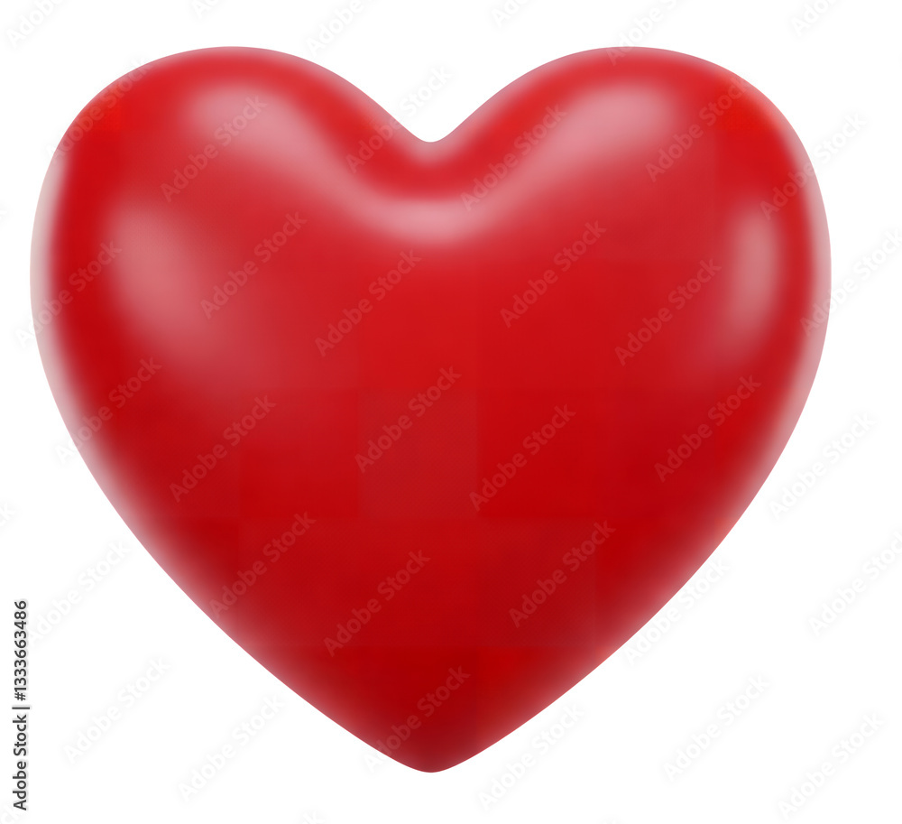 Vibrant Red Heart Shape With Smooth Rounded Contours Vibrant Red Heart Shape With Smooth Rounded Contours