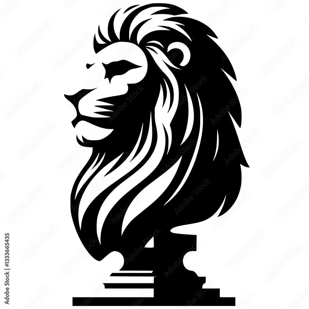 Fototapeta premium Silhouette of a lion statue