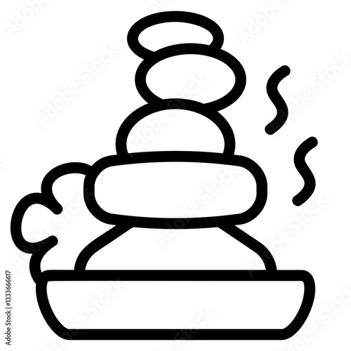 Hot Stone Line Icon