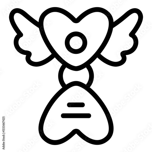 Love Letter Wings Line Icon