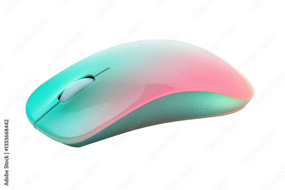 Isolated Pastel Pink and Teal Wireless Mouse Isolated Pastel Pink and Teal Wireless Mouse