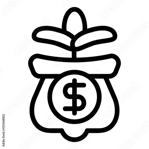 Saving Cost Line Icon