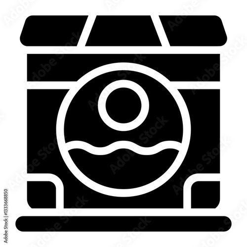 Sea Painting Solid Icon