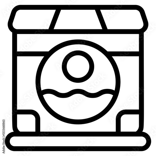 Sea Painting Line Icon