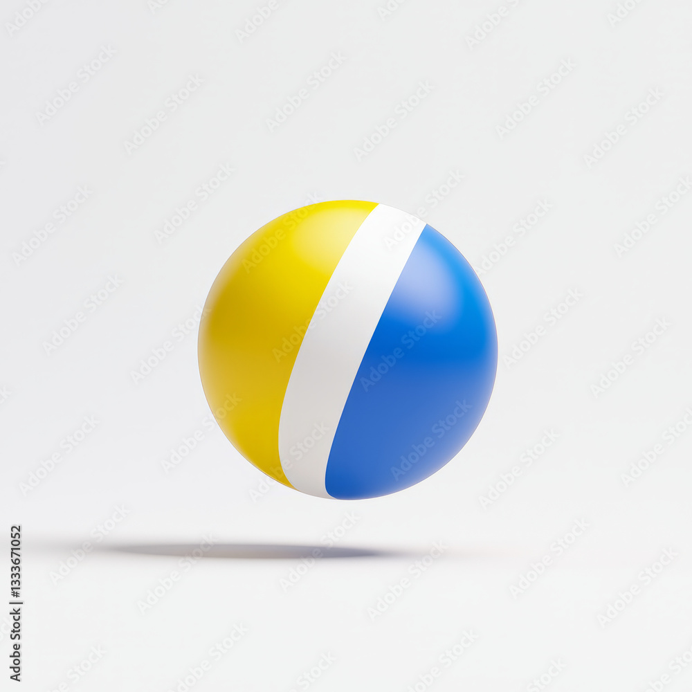3D Rendered Ball Icon, Multicolor Design Suspended in Air, White Background.