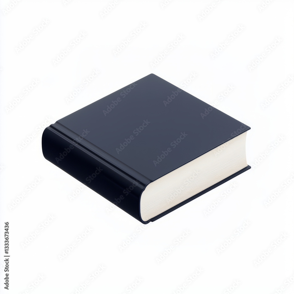 Book Icon in 3D Style, Floating on White Background. Book Icon in 3D Style, Floating on White Background.