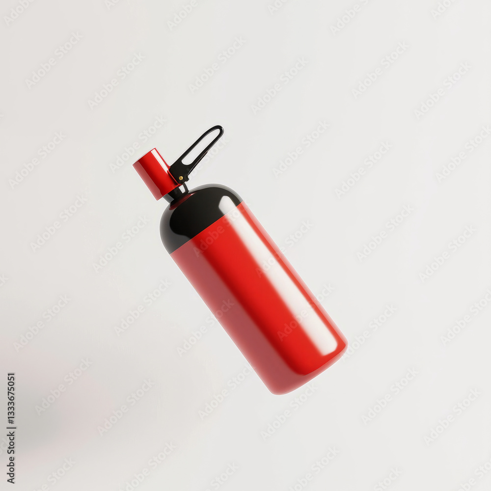 Fire Extinguisher Icon in 3D Style, Floating on White Background. Fire Extinguisher Icon in 3D Style, Floating on White Background.