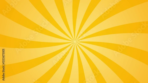 Animation of a Rotating Yellow Sunburst rays looping background