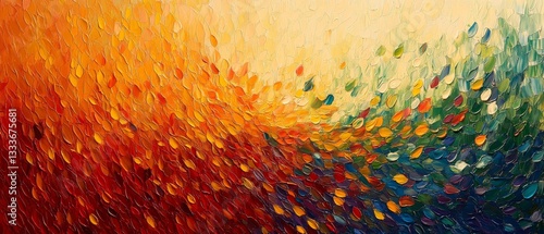 Wallpaper Mural Abstract Colorful Impasto Oil Painting - Vibrant Autumn Colors Torontodigital.ca
