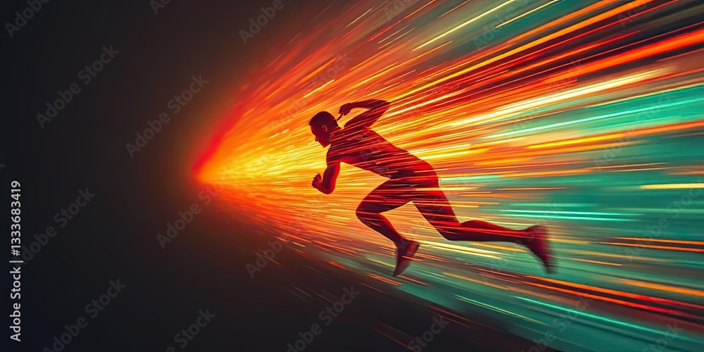 Naklejka premium Fast Runner Speed Motion Blur Abstract Art