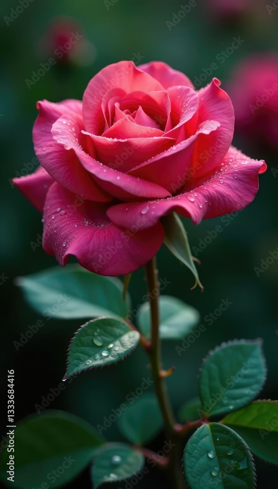 Dew drops cling to the intricate details of a rose flower in early morning dew, flower, drops Dew drops cling to the intricate details of a rose flower in early morning dew, flower, drops