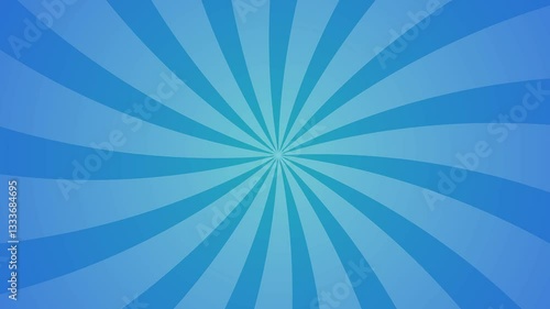 Animation of a Rotating Sunburst Rays on blue Background. Looped Sunburst background video in 4k.