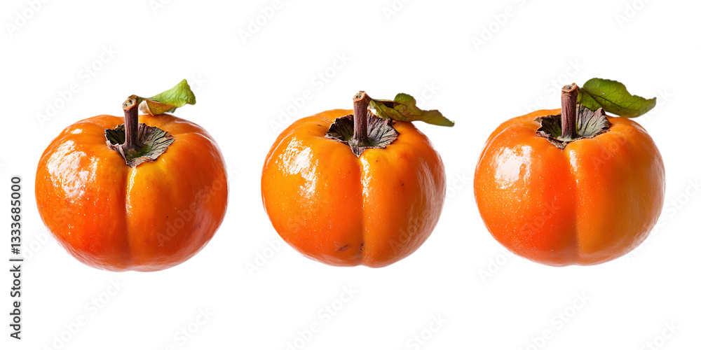 Pack Persimmon Fruit Set on Transparent Background for Food, Market, and Health Illustrations Pack Persimmon Fruit Set on Transparent Background for Food, Market, and Health Illustrations