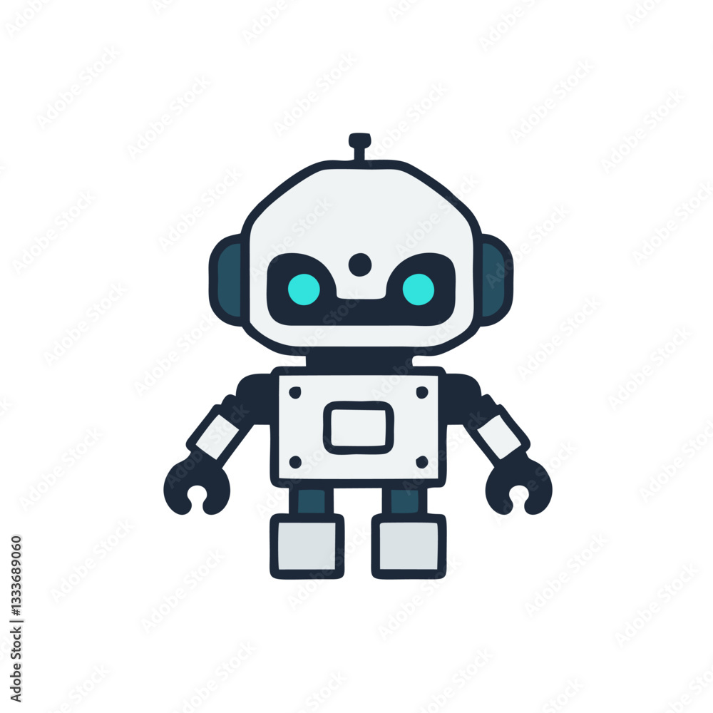 Flat Design Robot Illustrations - Digital Future and AI Flat Design Robot Illustrations - Digital Future and AI