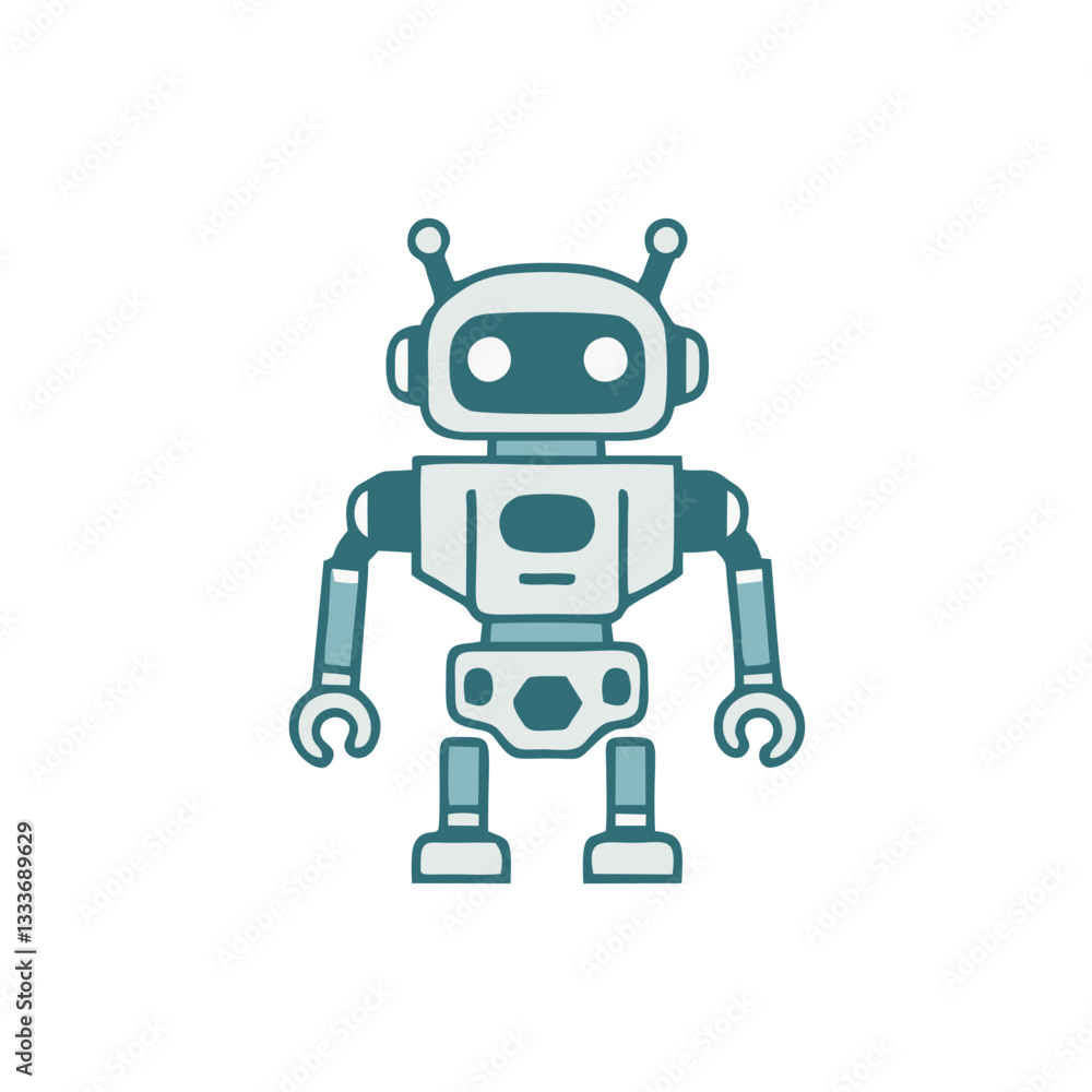 Flat Design Robot Illustrations - Digital Future and AI Flat Design Robot Illustrations - Digital Future and AI