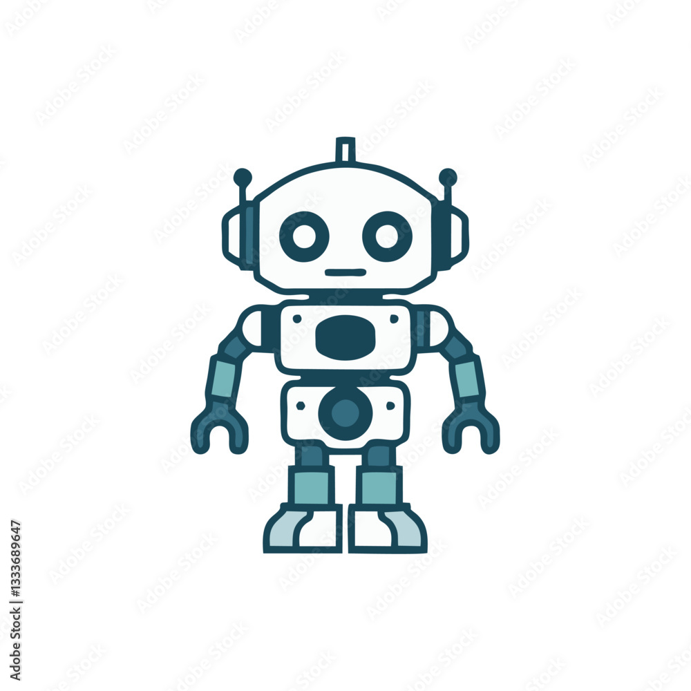 Flat Design Robot Illustrations - Digital Future and AI Flat Design Robot Illustrations - Digital Future and AI