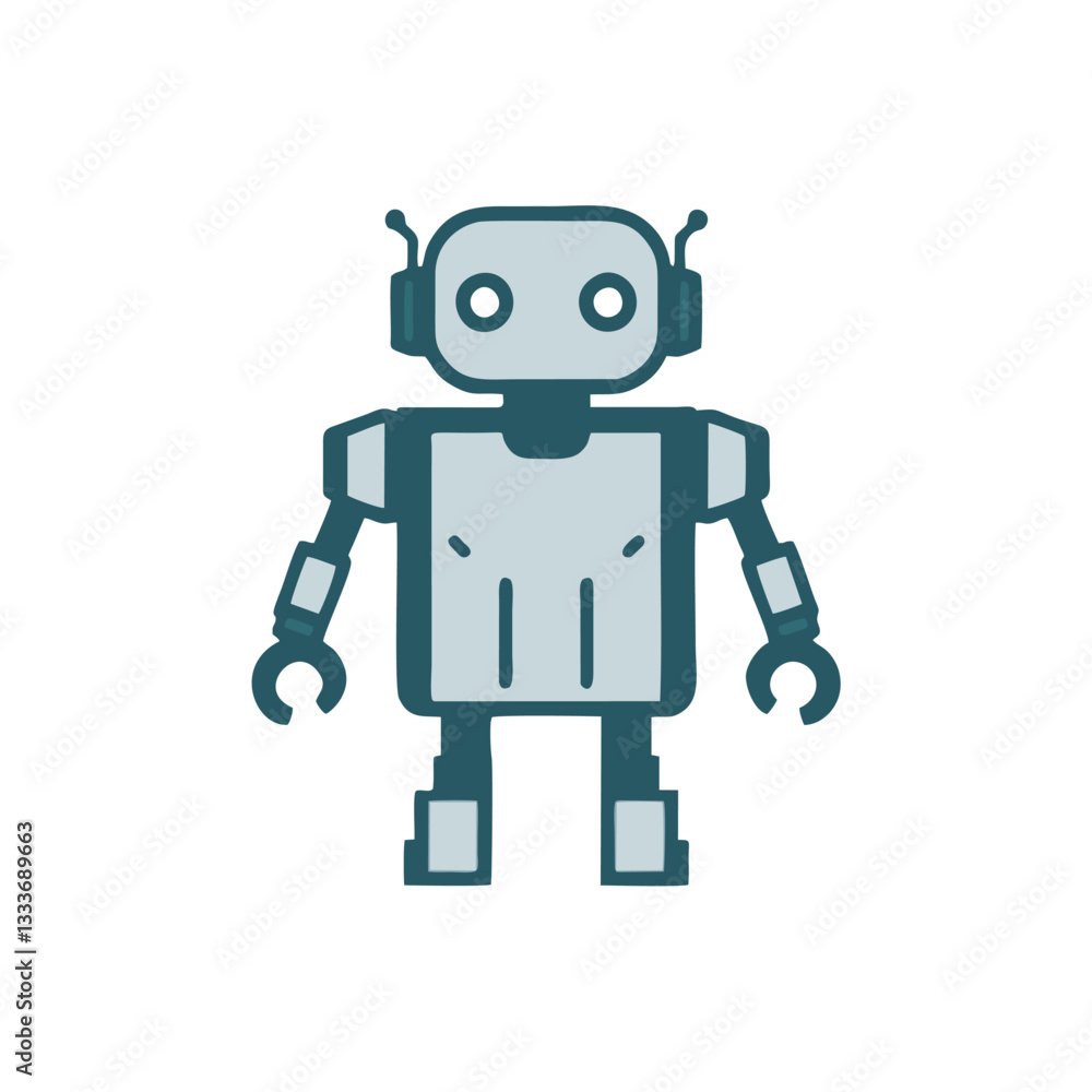 Fototapeta premium Flat Design Robot Illustrations - Digital Future and AI