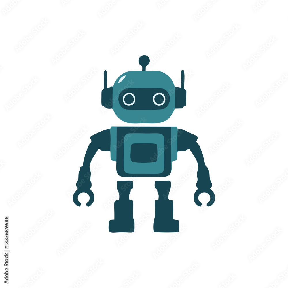 Flat Design Robot Illustrations - Digital Future and AI Flat Design Robot Illustrations - Digital Future and AI