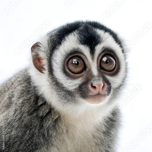 close up of a white faced lemur