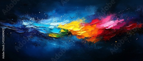 Wallpaper Mural Vibrant Abstract Painting Cosmic Colors Torontodigital.ca