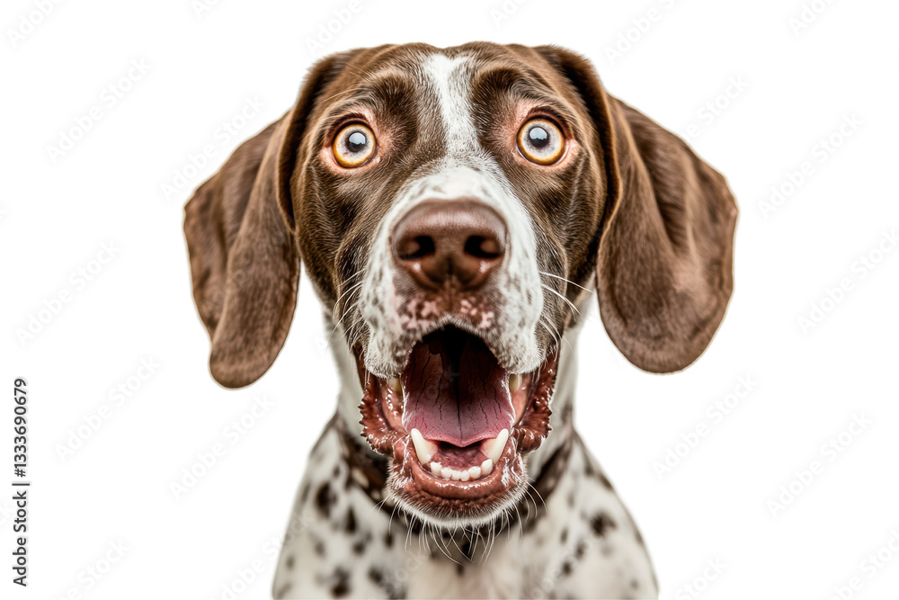 Isolated Amazed Dog with Startled Expression Isolated Amazed Dog with Startled Expression