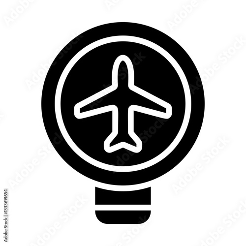 Airport Location Solid Icon