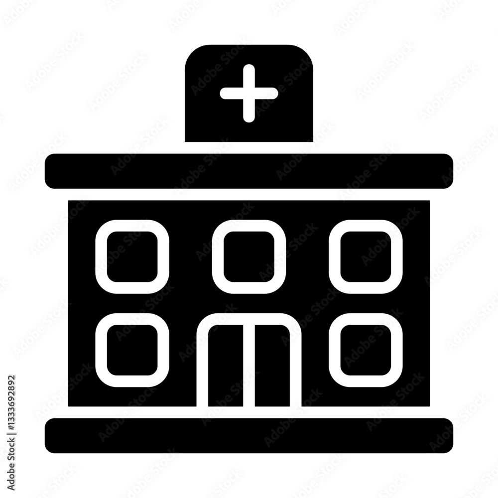 Obraz premium Hospital Location Solid Icon