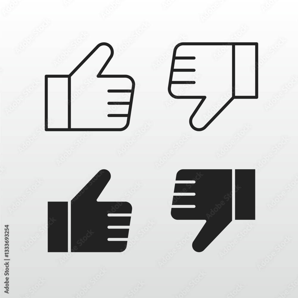 Like and Dislike icon set Like and Dislike icon set